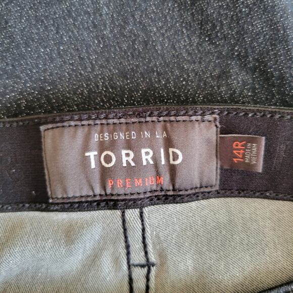 Torrid Sky High Skinny Crop Jean Premium Stretch Black Sparkle Women 14 - Picture 10 of 13